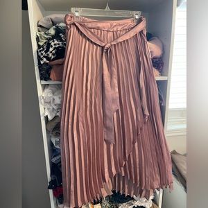 Anthropologie Rose Gold Metallic Skirt